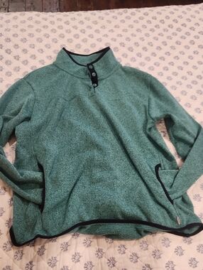 Eddie Bauer Teal Pullover with Black Trim